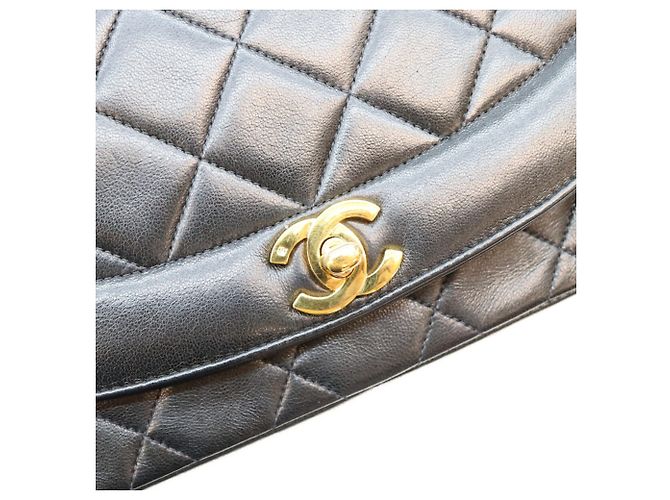 Borsa a tracolla Chanel A01165 Diana 25 in pelle d'agnello nera Nero - vista 7
