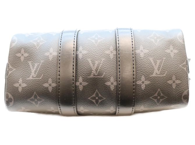 Louis Vuitton Monogram Eclipse Keepall Bandoulière 25 Boston Bag Black - view 5