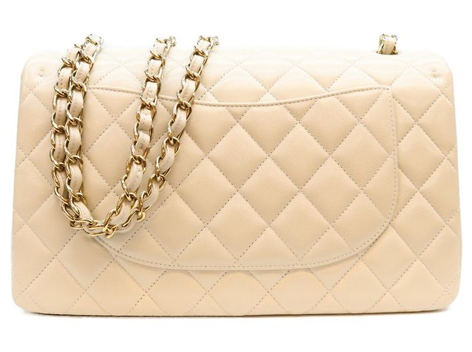 Borsa a tracolla Chanel in pelle caviar grigio chiaro Marrone - vista 3