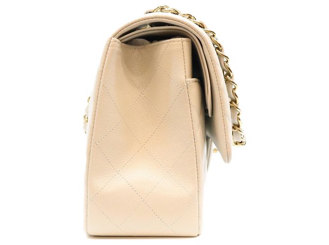 Borsa a tracolla Chanel in pelle caviar grigio chiaro Marrone - vista 4