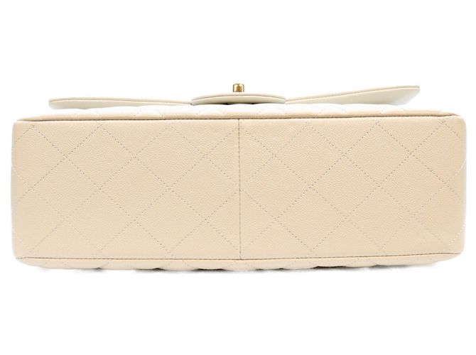 Borsa a tracolla Chanel in pelle caviar grigio chiaro Marrone - vista 5