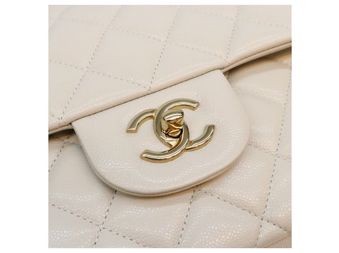 Borsa a tracolla Chanel in pelle caviar grigio chiaro Marrone - vista 6