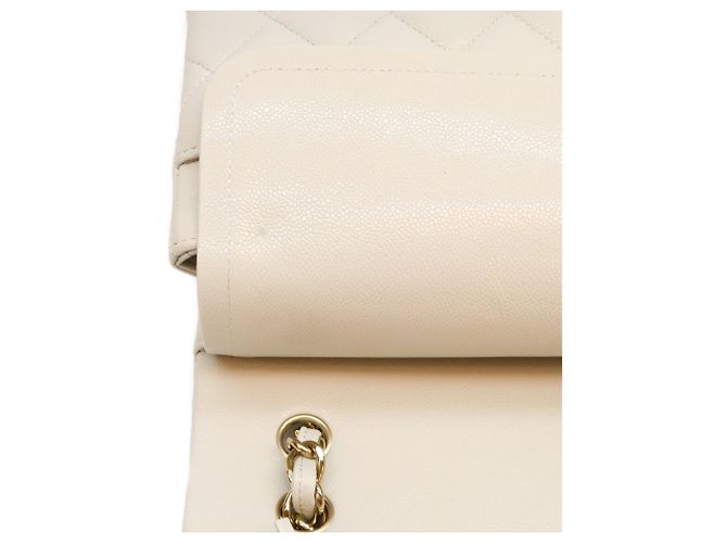 Borsa a tracolla Chanel in pelle caviar grigio chiaro Marrone - vista 8