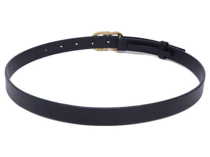 Christian Dior schmaler Ledergürtel mit Schnalle Schwarz Golden - Ansicht 3