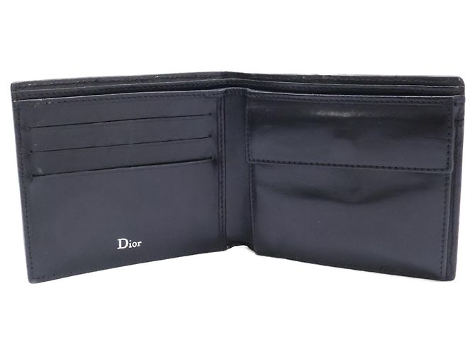 Christian Dior Dior Homme Leather Patchwork Bi-fold Wallet Black - view 7