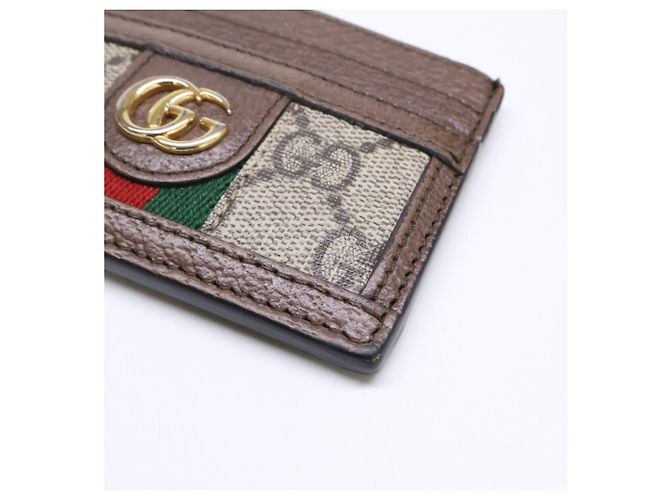 Gucci Ophidia GG Supreme Brown Card Case Castaño - vista 10