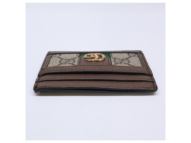 Gucci Ophidia GG Supreme Brown Card Case Castaño - vista 3