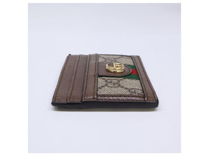 Gucci Ophidia GG Supreme Brown Card Case Castaño - vista 4