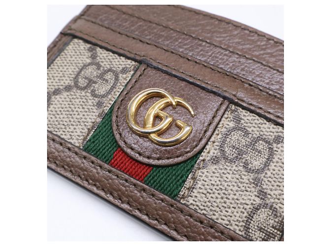 Gucci Ophidia GG Supreme Brown Card Case Castaño - vista 8