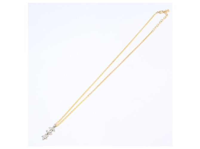 Colar longo Chanel F20A Coco Mark & Comet Prata Dourado - vista 2