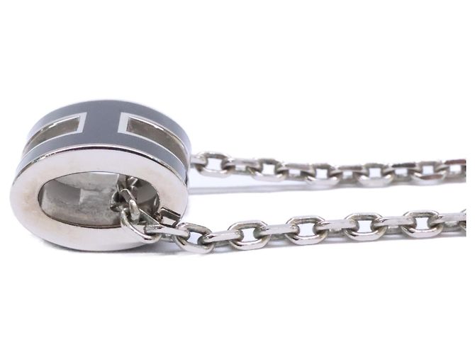 Hermès Collier Hermes Pop H Mini Noir Argenté - vue 3