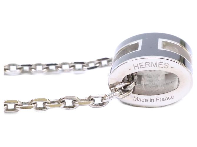 Hermès Collier Hermes Pop H Mini Noir Argenté - vue 5