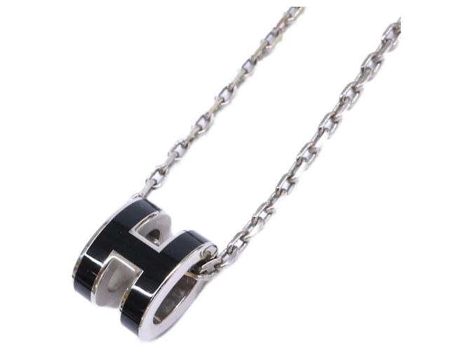Hermès Collier Hermes Pop H Mini Noir Argenté - vue 6