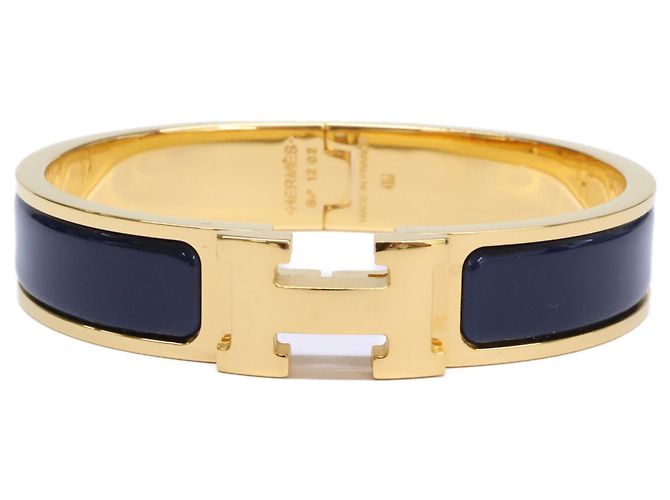 Hermès Bracelet jonc émaillé Click H Hermes 2022 Doré - vue 2