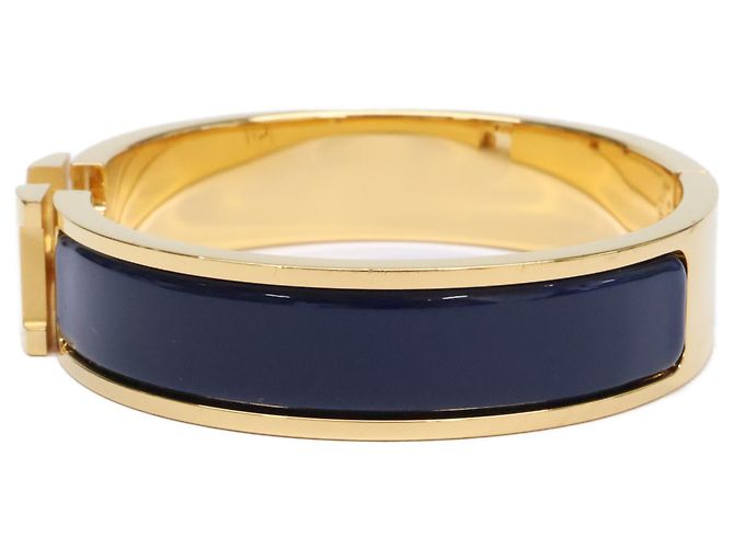Hermès Bracelet jonc émaillé Click H Hermes 2022 Doré - vue 3