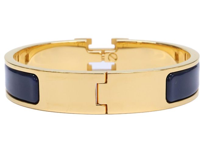 Hermès Bracelet jonc émaillé Click H Hermes 2022 Doré - vue 4