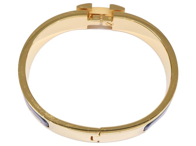 Hermès Bracelet jonc émaillé Click H Hermes 2022 Doré - vue 6