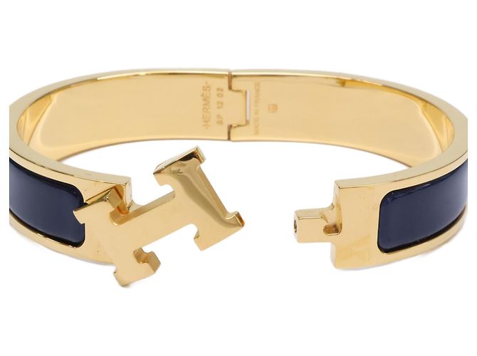 Hermès Bracelet jonc émaillé Click H Hermes 2022 Doré - vue 7