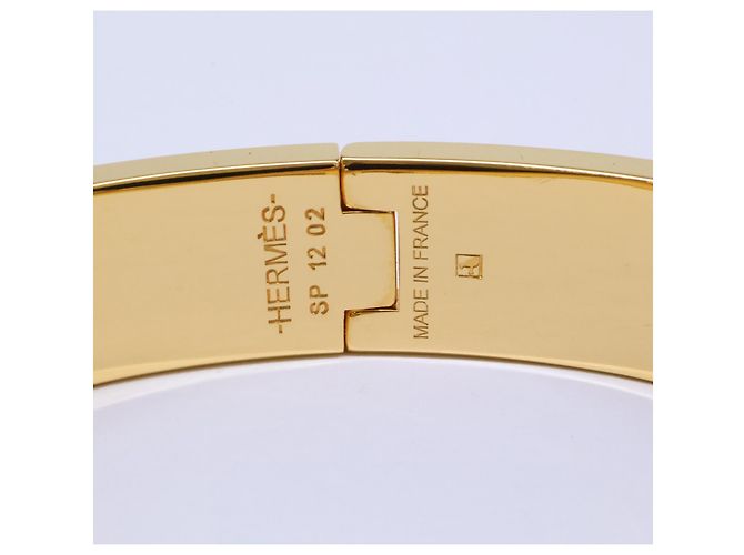 Hermès Bracelet jonc émaillé Click H Hermes 2022 Doré - vue 8