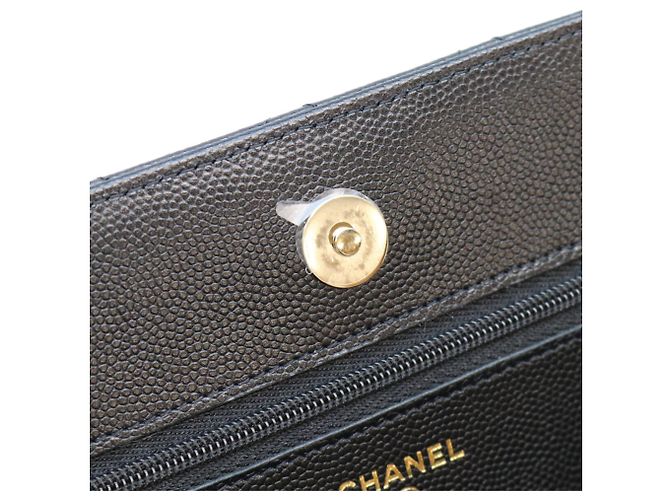 Borsa a tracolla portafoglio Chanel Classic Caviar con catena parzialmente decorata con strass Nero - vista 10