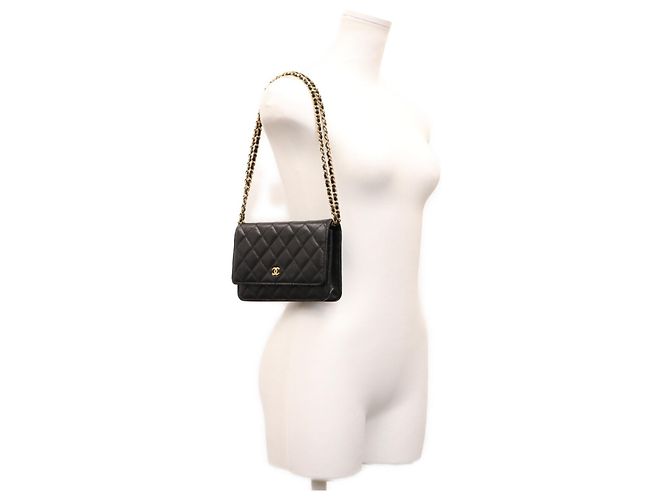 Bolso de hombro cartera Chanel Timeless Classic Caviar Chain Negro - vista 15
