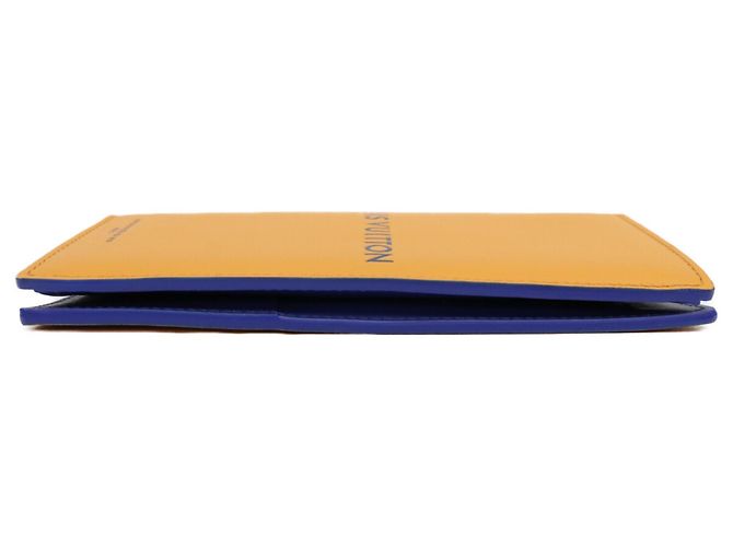 Louis Vuitton Cowhide Leather Long Wallet Blue Orange - view 3