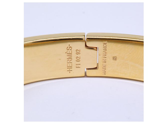 Hermès Hermes Click H Enamel Bangle Golden - view 7