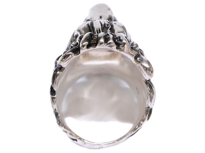Anello Gucci Lion Head in vetro e cristalli Argento Verde - vista 5