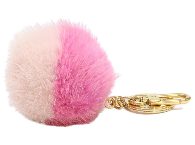 Portachiavi in pelliccia di visone Rosa/Oro Louis Vuitton D'oro - vista 2