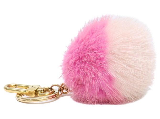 Portachiavi in pelliccia di visone Rosa/Oro Louis Vuitton D'oro - vista 4