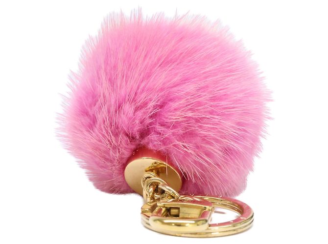 Portachiavi in pelliccia di visone Rosa/Oro Louis Vuitton D'oro - vista 5