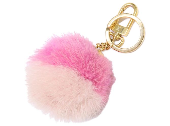 Portachiavi in pelliccia di visone Rosa/Oro Louis Vuitton D'oro - vista 6