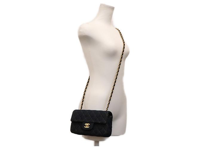 Borsa a tracolla mini Chanel Indigo Denim Blu scuro - vista 12