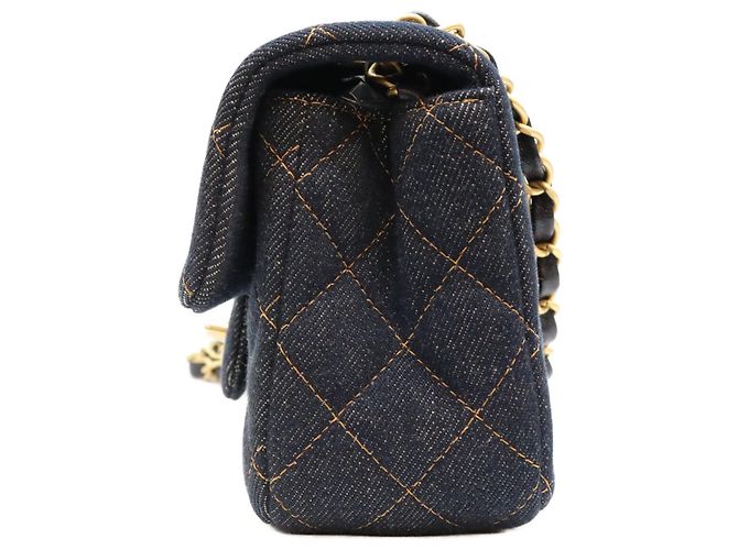 Borsa a tracolla mini Chanel Indigo Denim Blu scuro - vista 2