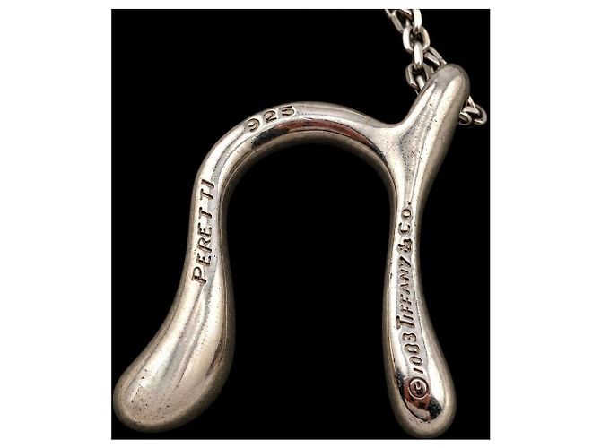 Collana con pendente Tiffany & Co. Elsa Peretti "N" in argento sterling - vista 3