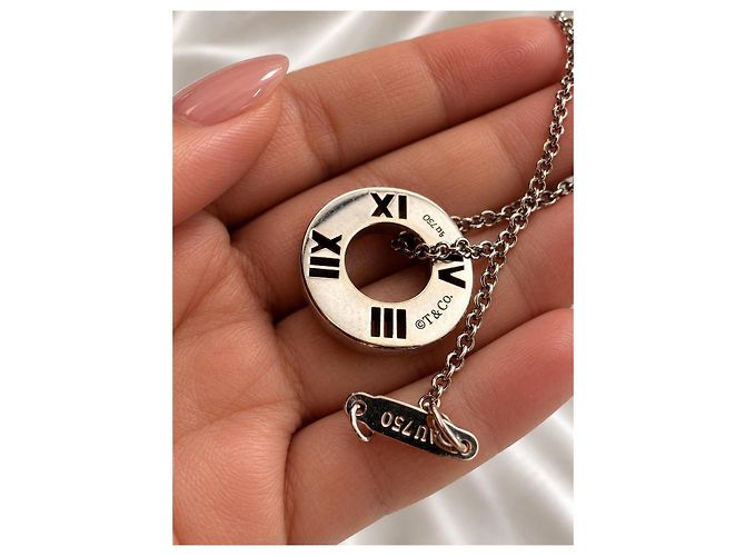 Collana con pendente Tiffany & Co. Atlas Au 750 Argento Silver hardware - vista 2