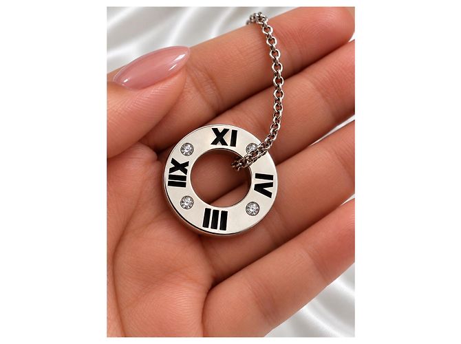 Collana con pendente Tiffany & Co. Atlas Au 750 Argento Silver hardware - vista 3