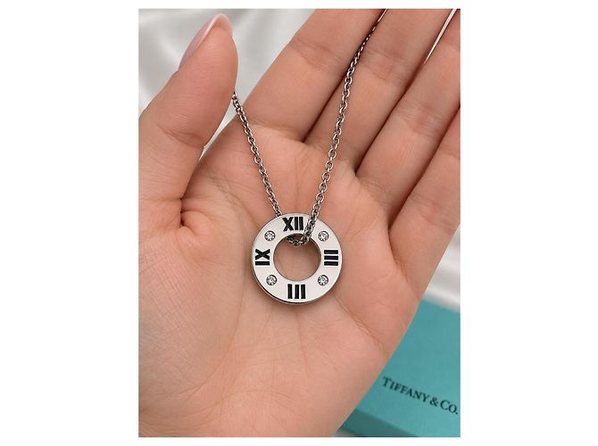 Collana con pendente Tiffany & Co. Atlas Au 750 Argento Silver hardware - vista 4