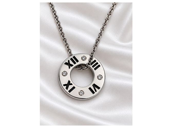 Collana con pendente Tiffany & Co. Atlas Au 750 Argento Silver hardware - vista 8