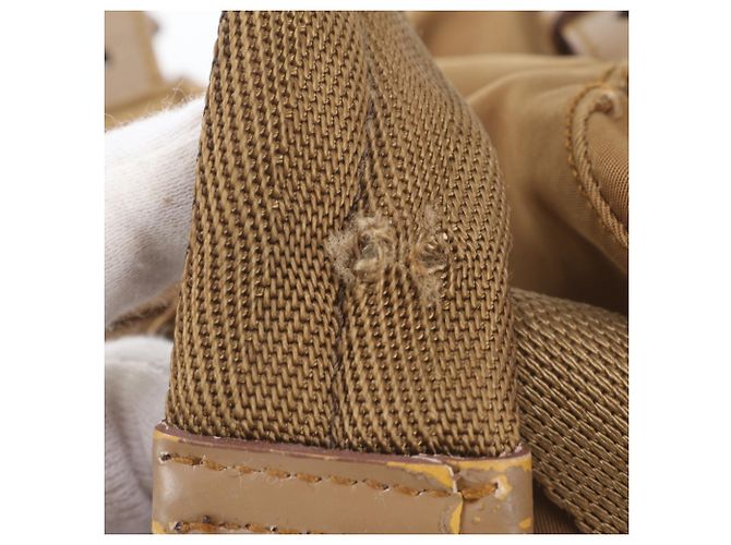 Prada Tessuto Nylon Triangle Logo Leather Backpack Brown - view 14