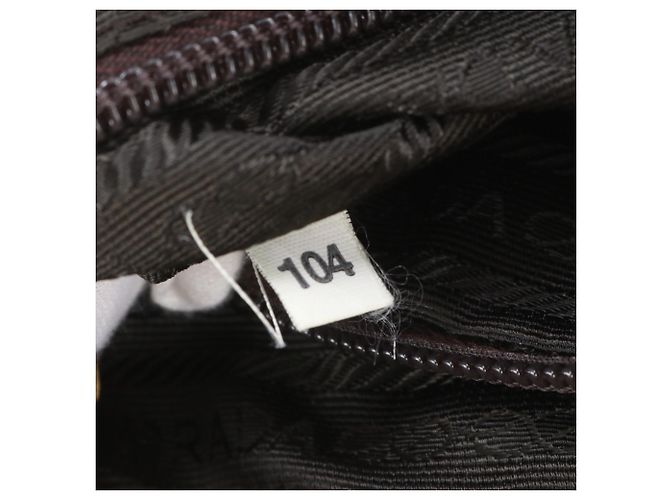 Prada Tessuto Nylon Triangle Logo Leather Backpack Brown - view 9