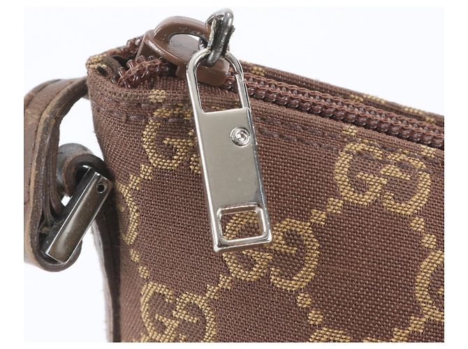 Bolso de mano mini pouch Gucci GG Canvas Castaño - vista 10