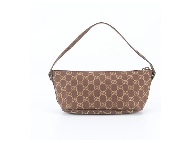 Bolso de mano mini pouch Gucci GG Canvas Castaño - vista 3