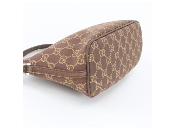 Bolso de mano mini pouch Gucci GG Canvas Castaño - vista 4