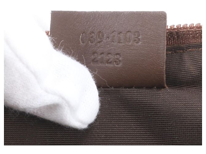 Bolso de mano mini pouch Gucci GG Canvas Castaño - vista 9