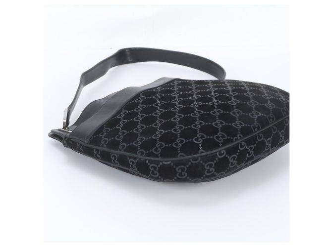 Borsa a tracolla Gucci GG in pelle scamosciata Nero - vista 5