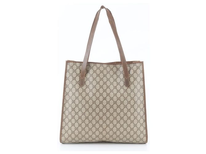 Gucci Old GG Supreme Leder Tote Bag Beige - Ansicht 3