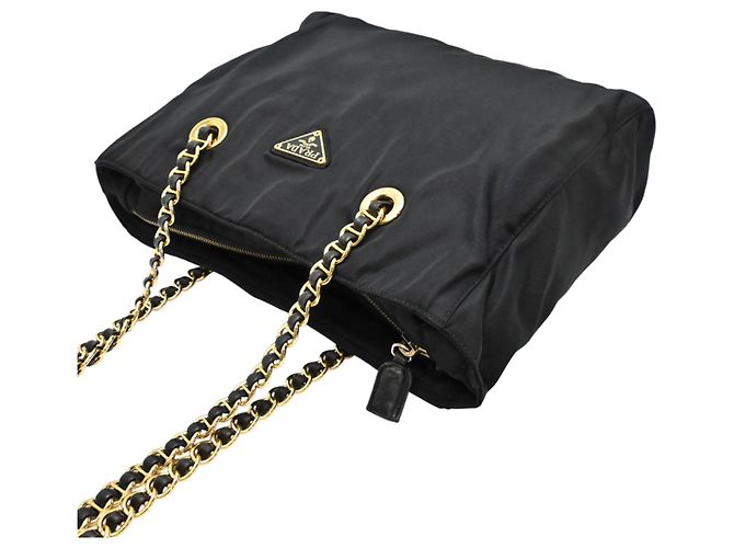 Prada Schultertasche mit Kette Schwarz - Ansicht 4
