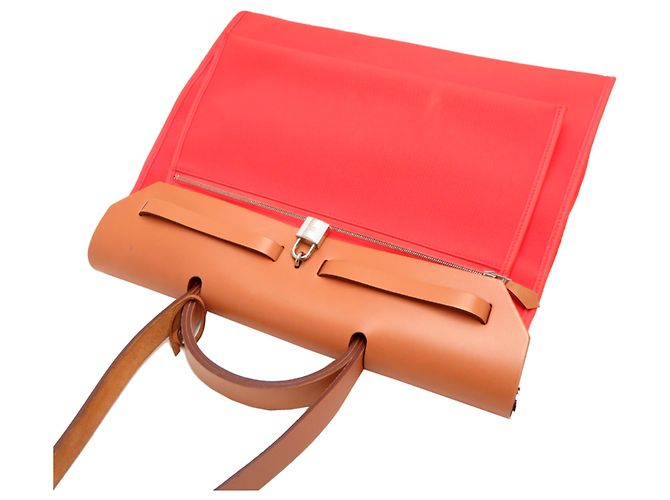 Hermès Sac à main Hermes Herbag Zip MM Orange - vue 4