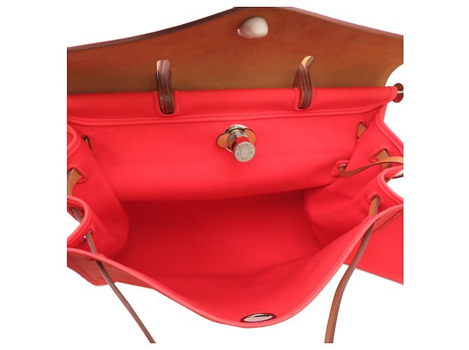 Hermès Sac à main Hermes Herbag Zip MM Orange - vue 6